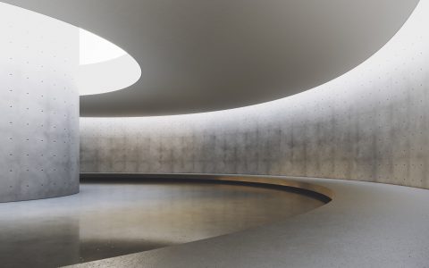 Modern,And,Futuristic,Empty,Light,Interior,With,Concret,Wall,And